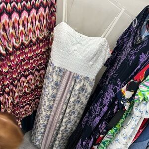 Lily Rose Cream and Blue Floral Midi Dress